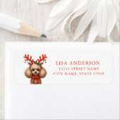 Christmas Poodle Rücksendeadressen-Aufkleber (Insitu)