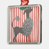 Christmas Poodle Silbernes Ornament (Links)