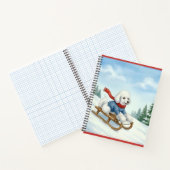 Christmas Poodle Sledding, Notebook Notizblock (Innenseite)