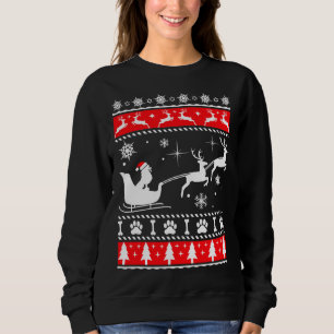 Christmas Poodle Sleigh Sweatshirt
