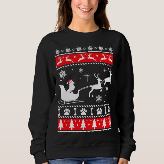 Christmas Poodle Sleigh Sweatshirt (Vorderseite)