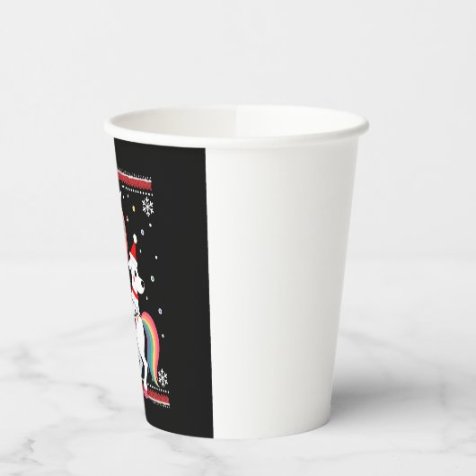 Christmas Poodle Unicorn Sunglasses Poodles T-Shir Pappbecher (Links)