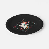 Christmas Poodle Unicorn Sunglasses Poodles T-Shir Pappteller (Schrägansicht)