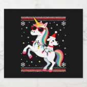 Christmas Poodle Unicorn Sunglasses Poodles T-Shir Schaumweinetikett (Einzelnes Label)