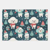 Christmas Poodle Wrapping Paper Set 3 Geschenkpapier Set (Vorderseite 3)