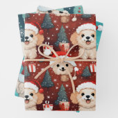 Christmas Poodle Wrapping Paper Set 3 Geschenkpapier Set (Beispiel)