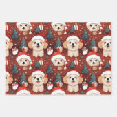 Christmas Poodle Wrapping Paper Set 3 Geschenkpapier Set (Vorderseite)