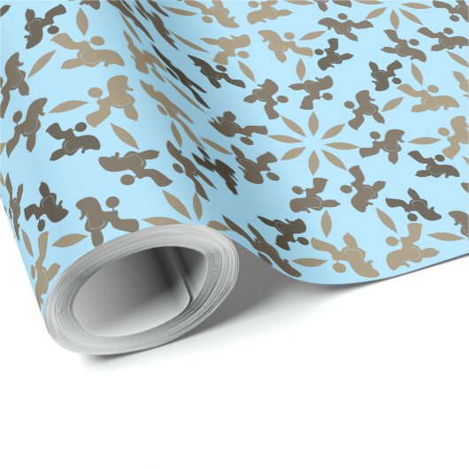 Christmas Poodles Geschenkpapier (Rolleneckpunkt)