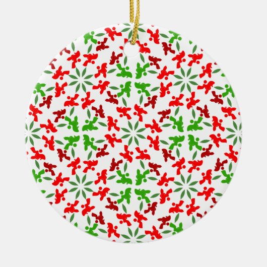 Christmas Poodles Keramik Ornament (Vorne)