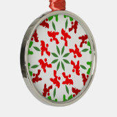 Christmas Poodles Silbernes Ornament (Rechts)