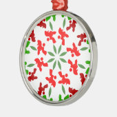 Christmas Poodles Silbernes Ornament (Links)