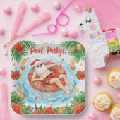 Christmas Pool Party with Santa Claus Pappteller (Party)