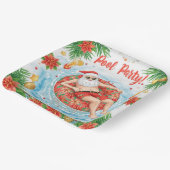 Christmas Pool Party with Santa Claus Pappteller (Gewinkelt)