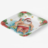 Christmas Pool Party with Santa Claus Pappteller (Gewinkelt)