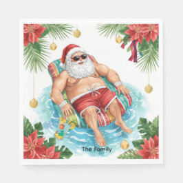 Christmas Pool Party with Santa Claus Serviette