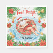 Christmas Pool Party with Santa Claus Serviette (Vorderseite)