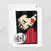 Christmas Pop Art Girl Santa I Can Explain Postkarte (Vorne/Hinten)