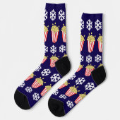 Christmas Popcorn Movie Night Novelty Festive Socken (Linkes Detail)