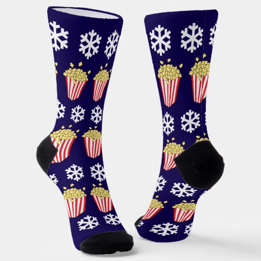 Christmas Popcorn Movie Night Novelty Festive Socken (Gewinkelt)