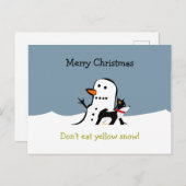 Christmas Postcard - Don't eat yellow snow! Postkarte (Vorne/Hinten)
