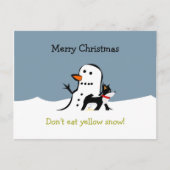 Christmas Postcard - Don't eat yellow snow! Postkarte (Vorderseite)
