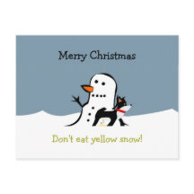 Christmas Postcard - Don't eat yellow snow!