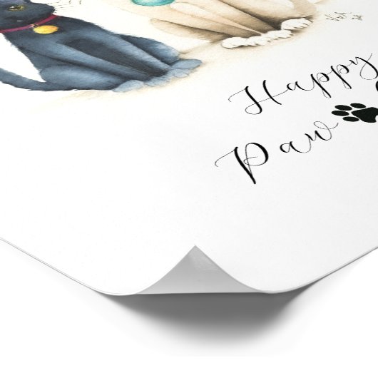 Christmas Posters of Watercolro Cats Poster (Ecke)