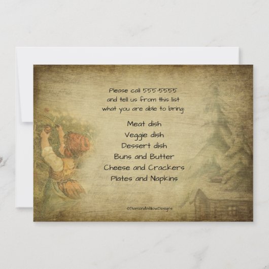 Christmas Pot Luck Supper Party Einladung (Rückseite)