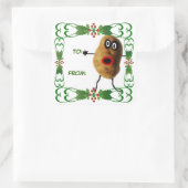 Christmas Potato Geschenk Tag Quadratischer Aufkleber (Tasche)