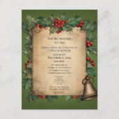 Christmas Potluck Dinner Old World Scroll Einladun Postkarte (Vorderseite)