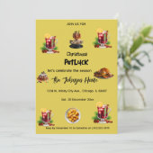Christmas Potluck Invitation Einladung (Stehend Vorderseite)