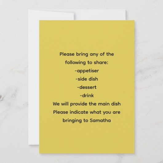 Christmas Potluck Invitation Einladung (Rückseite)