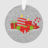 Christmas Potpourri Silver Imitats Glitzer Ornament (Vorderseite)