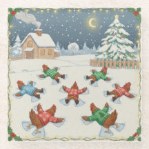 Christmas Poultry in Motion, Glass Coaster