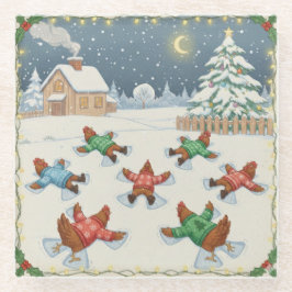 Christmas Poultry in Motion, Glass Coaster Glasuntersetzer
