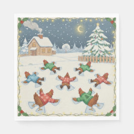 Christmas Poultry in Motion, Napkins Serviette