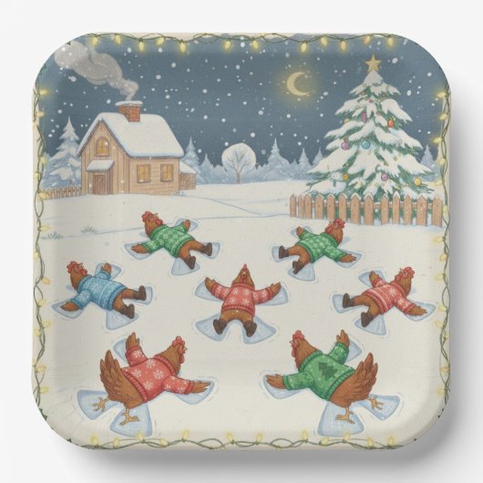 Christmas Poultry in Motion, Paper Plates Pappteller (Vorderseite)
