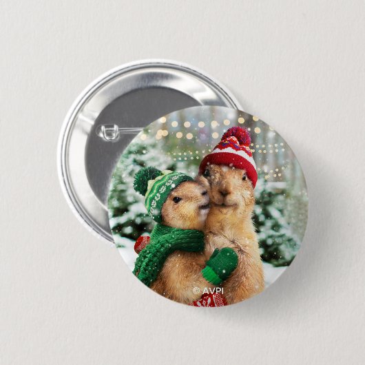 Christmas Prairie Dogs Button (Vorne & Hinten)