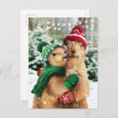 Christmas Prairie Dogs Einladungspostkarte (Vorne/Hinten)