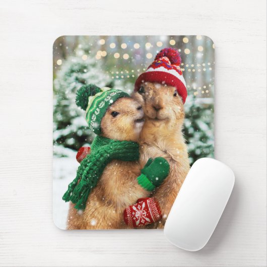 Christmas Prairie Dogs Mousepad (Mit Mouse)
