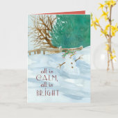 Christmas Praying For You Snowman Religious Karte (Gelbe Blume)