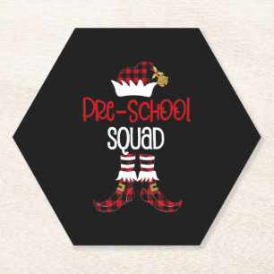 Christmas Pre School Squad Elf Teacher Student Cut Untersetzer