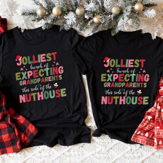 Christmas Pregnancy Announcement Grandparents  T-Shirt