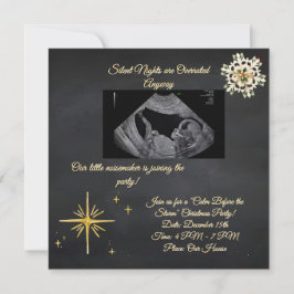 Christmas Pregnancy Chalkboard Invitation 