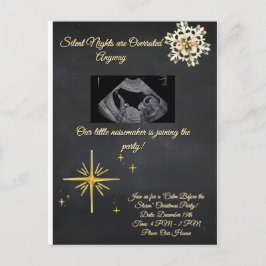 Christmas Pregnancy Chalkboard Invitation  Postkarte