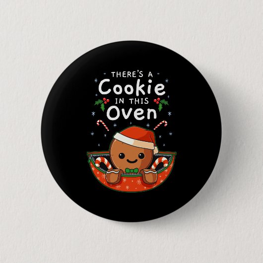 Christmas Pregnancy Gingerbread Man Baby Cookie In Button (Vorderseite)