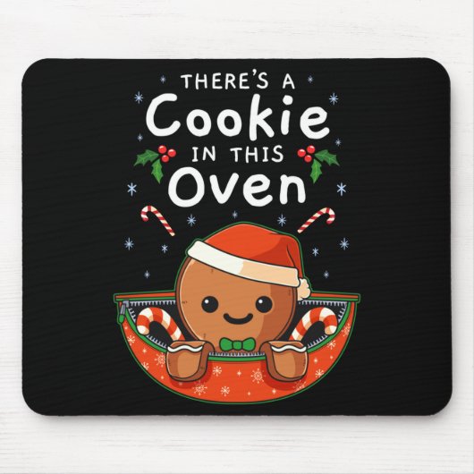 Christmas Pregnancy Gingerbread Man Baby Cookie In Mousepad (Vorne)