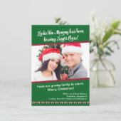 Christmas Pregnancy Photo Announcement Card- Mommy Menükarte (Stehend Vorderseite)