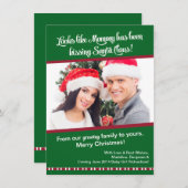 Christmas Pregnancy Photo Announcement Card- Mommy Menükarte (Vorne/Hinten)
