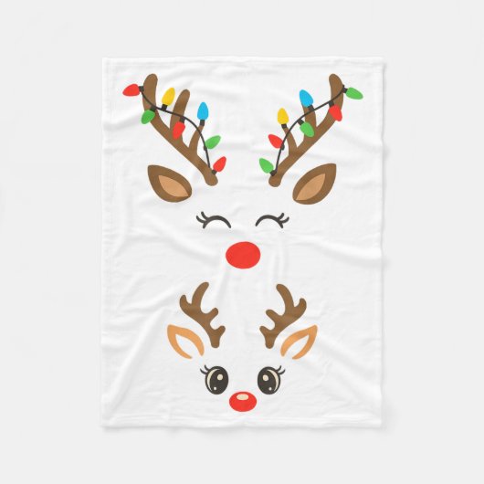 Christmas Pregnancy Reindeer Xmas Lights New Mom T Fleecedecke (Vorderseite)